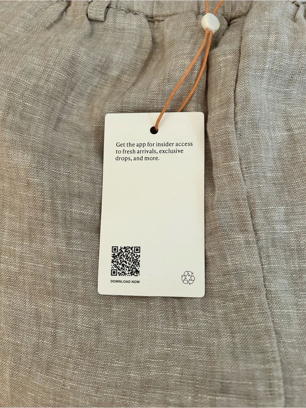 Quince 100% Linen Pants 🌾 NWT Sz L Flax Tan 26” Inseam